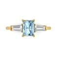 thumbnail image 1 of Clara Pucci 14K Yellow Gold 1.5ct Aquamarine Three-Stone Ring for Women, 1 of 8