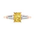 thumbnail image 1 of 1.5 ct Emerald Cut Natural Citrine Three-Stone Engagement Ring for Women in 18K Rose Gold, 1 of 5