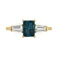 thumbnail image 1 of Clara Pucci 14K Yellow Gold 1.5ct LondonBlueTopaz Three-Stone Ring, 1 of 8