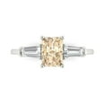 thumbnail image 1 of 1.5 ctw 3 Stone Anniversary Ring for Women | Emerald Cut Natural Morganite | Hyperallergenic Solid 18K White Gold, 1 of 5