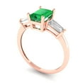 thumbnail image 1 of 1.5 ct Emerald Cut Simulated Emerald Three-Stone Engagement Ring for Women in 18K Rose Gold, 1 of 2