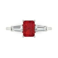 thumbnail image 1 of Clara Pucci 14K White Gold 1.5ct Ruby Three-Stone Ring for Women, 1 of 8