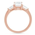 thumbnail image 1 of 1.5 ct Emerald Cut White Sapphire Three-Stone Engagement Ring for Women in 18K Rose Gold, 1 of 2