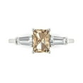 thumbnail image 1 of Clara Pucci 14K White Gold Solid Gold YellowMoissanite Three-Stone Anniversary Ring for Women - 1.5 cttw Emerald Cut, 1 of 8