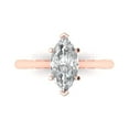 thumbnail image 1 of 1.5 ctw Solitaire Anniversary Ring for Women | Marquise Cut Moissanite | Hyperallergenic Solid 14K Rose Gold, 1 of 5