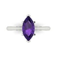 thumbnail image 1 of Clara Pucci 14K White Gold Solid Gold Amethyst Solitaire Anniversary Ring for Women - 1.5 cttw Marquise Cut, 1 of 7