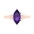 thumbnail image 1 of 1.5 ctw Solitaire Anniversary Ring for Women | Marquise Cut Natural Amethyst | Hyperallergenic Solid 18K Rose Gold, 1 of 5