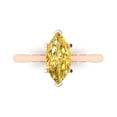 thumbnail image 1 of 1.5 ctw Solitaire Anniversary Ring for Women | Marquise Cut Natural Citrine | Hyperallergenic Solid 14K Rose Gold, 1 of 5