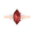thumbnail image 1 of Solitaire Engagement Ring for Women - 1.5ct Natural Garnet in 14K Rose Gold Promise Ring, 1 of 5