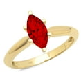thumbnail image 1 of 1.5 ct Marquise Cut Natural Garnet Solitaire 18K Yellow Gold Womens Engagement Ring, 1 of 3