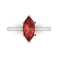 thumbnail image 1 of Clara Pucci 14K White Gold 1.5ct Garnet Solitaire Ring for Women, 1 of 7