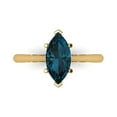 thumbnail image 1 of 1.5 ct Marquise Cut Natural London Blue Topaz Solitaire Engagement Ring for Women in 18K Yellow Gold, 1 of 5