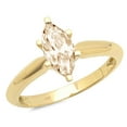 thumbnail image 1 of 1.5 ct Marquise Cut Natural Morganite Solitaire 18K Yellow Gold Womens Engagement Ring, 1 of 3