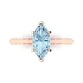 thumbnail image 1 of Solitaire Engagement Ring for Women - 1.5ct Natural Swiss Blue Topaz in 14K Rose Gold Promise Ring, 1 of 5