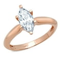 thumbnail image 1 of 1.5 ct Marquise Cut Natural Swiss Blue Topaz Solitaire 14K Rose Gold Womens Engagement Ring, 1 of 6