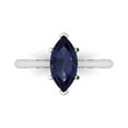 thumbnail image 1 of Clara Pucci 14K White Gold 1.5ct BlueSapphire Solitaire Ring for Women, 1 of 7