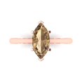 thumbnail image 1 of Clara Pucci 14K Rose Gold Solid Gold Champagne Solitaire Anniversary Ring for Women - 1.5 cttw Marquise Cut, 1 of 7