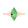 thumbnail image 1 of 1.5 ct Marquise Cut Simulated Green Diamond Solitaire 14K Rose Gold Womens Engagement Ring, 1 of 5