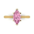 thumbnail image 1 of Clara Pucci 14K Yellow Gold Solid Gold Pink Solitaire Anniversary Ring for Women - 1.5 cttw Marquise Cut, 1 of 7