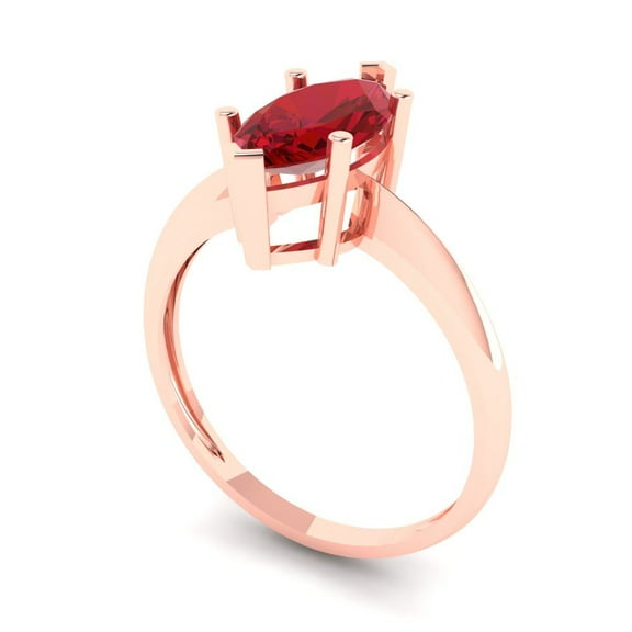 1.5 ct Marquise Cut Simulated Pink Tourmaline Solitaire Engagement Ring for Women in 14K Rose Gold