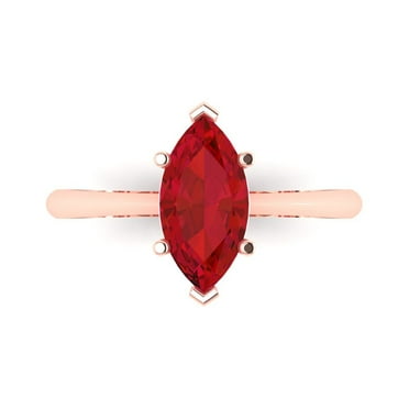 1.5 ct Marquise Cut Simulated Pink Tourmaline Solitaire Engagement Ring for Women in 18K Rose Gold