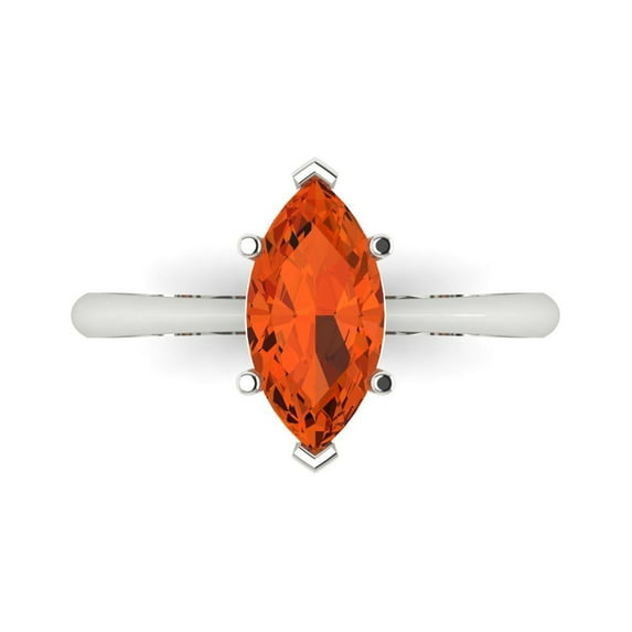 Solitaire Engagement Ring for Women - 1.5ct Simulated Red Diamond in 18K White Gold Promise Ring