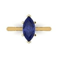 thumbnail image 1 of 1.5 ct Marquise Cut Simulated Tanzanite Solitaire 14K Yellow Gold Womens Engagement Ring, 1 of 5
