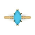 thumbnail image 1 of 1.5 ctw Solitaire Anniversary Ring for Women | Marquise Cut Simulated Turquoise | Hyperallergenic Solid 14K Yellow Gold, 1 of 5