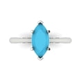 thumbnail image 1 of 1.5 ctw Solitaire Anniversary Ring for Women | Marquise Cut Simulated Turquoise | Hyperallergenic Solid 18K White Gold, 1 of 5
