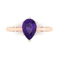 thumbnail image 1 of 1.5 ct Pear Cut Natural Amethyst Solitaire Engagement Ring for Women in 18K Rose Gold, 1 of 5