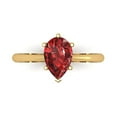 thumbnail image 1 of Clara Pucci 14K Yellow Gold Solid Gold Garnet Solitaire Anniversary Ring for Women - 1.5 cttw Pear Cut, 1 of 7