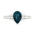 thumbnail image 1 of Solitaire Engagement Ring for Women - 1.5ct Natural London Blue Topaz in 14K White Gold Promise Ring, 1 of 5