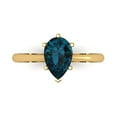 thumbnail image 1 of Clara Pucci 14K Yellow Gold Solid Gold LondonBlueTopaz Solitaire Anniversary Ring for Women - 1.5 cttw Pear Cut, 1 of 7