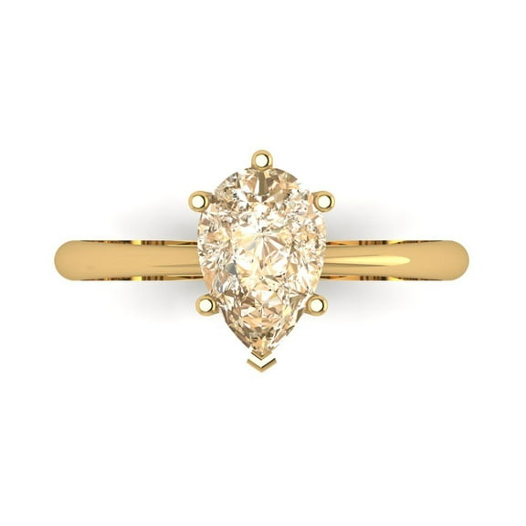 Solitaire Engagement Ring for Women - 1.5ct Natural Morganite in 14K Yellow Gold Promise Ring
