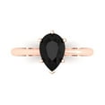 thumbnail image 1 of Clara Pucci 14K Rose Gold Solid Gold Onyx Solitaire Anniversary Ring for Women - 1.5 cttw Pear Cut, 1 of 7