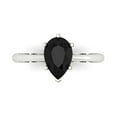 thumbnail image 1 of 1.5 ct Pear Cut Natural Onyx Solitaire Engagement Ring for Women in 18K White Gold, 1 of 5
