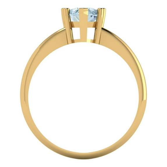 1.5 ct Pear Cut Natural Sky Blue Topaz Solitaire Engagement Ring for Women in 14K Yellow Gold