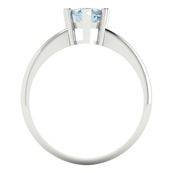 1.5 ct Pear Cut Natural Swiss Blue Topaz Solitaire Engagement Ring for Women in 14K White Gold