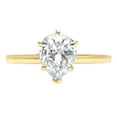 thumbnail image 1 of 1.5 ct Pear Cut Real Genuine Natural Diamond VS1-VS2 I-J 18K Yellow Gold Solitaire Promise Wedding Statement Engagement Designer Ring size 7.5, 1 of 7