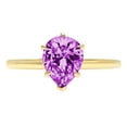 thumbnail image 1 of 1.5 ct Pear Cut Simulated Alexandrite Solitaire 14K Yellow Gold Womens Engagement Ring, 1 of 3