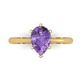 thumbnail image 1 of 1.5 ctw Solitaire Anniversary Ring for Women | Pear Cut Simulated Alexandrite | Hyperallergenic Solid 18K Yellow Gold, 1 of 5
