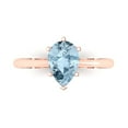 thumbnail image 1 of 1.5 ctw Solitaire Anniversary Ring for Women | Pear Cut Simulated Blue Diamond | Hyperallergenic Solid 18K Rose Gold, 1 of 5
