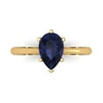 thumbnail image 1 of 1.5 ctw Solitaire Anniversary Ring for Women | Pear Cut Simulated Blue Sapphire | Hyperallergenic Solid 14K Yellow Gold, 1 of 5