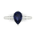 thumbnail image 1 of 1.5 ctw Solitaire Anniversary Ring for Women | Pear Cut Simulated Blue Sapphire | Hyperallergenic Solid 18K White Gold, 1 of 5
