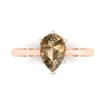 thumbnail image 1 of Clara Pucci 14K Rose Gold Solid Gold Champagne Solitaire Anniversary Ring for Women - 1.5 cttw Pear Cut, 1 of 7