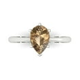 thumbnail image 1 of 1.5 ct Pear Cut Simulated Champagne Diamond Solitaire 14K White Gold Womens Engagement Ring, 1 of 5