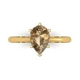 thumbnail image 1 of 1.5 ct Pear Cut Simulated Champagne Diamond Solitaire 18K Yellow Gold Womens Engagement Ring, 1 of 5