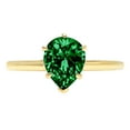 thumbnail image 1 of 1.5 ct Pear Cut Simulated Emerald Solitaire 14K Yellow Gold Womens Engagement Ring, 1 of 4