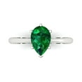 thumbnail image 1 of Clara Pucci 14K White Gold 1.5ct Emerald Solitaire Ring for Women, 1 of 7