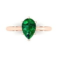thumbnail image 1 of 1.5 ct Pear Cut Simulated Emerald Solitaire Engagement Ring for Women in 18K Rose Gold, 1 of 5